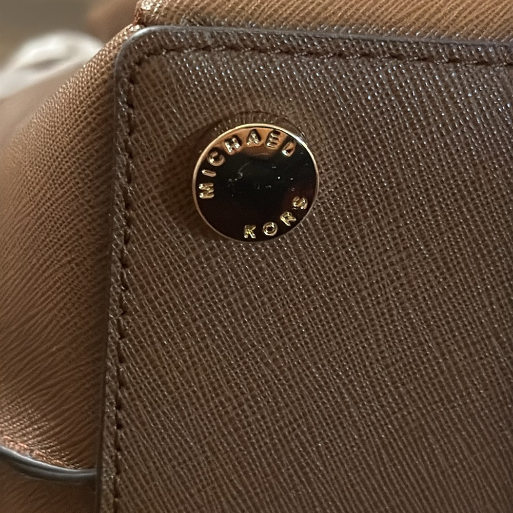 Michael Kors Rochelle Cognac Brown Large Saffiano Leather Bag NWT - Picture 10 of 16